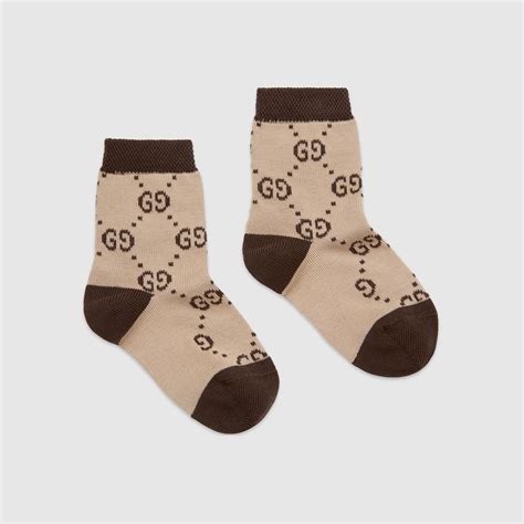 gucci baby socken|Beige / Brown Cotton Baby GG Socks .